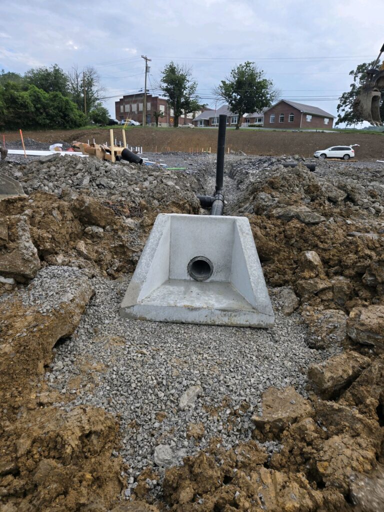 New storm inlet box on the Cannon County EOC site