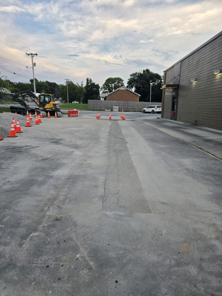 Finished subgrade ready for paving at McDonald's in Shelbyville